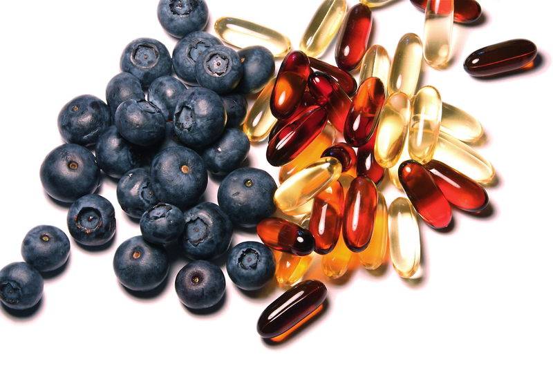 natural berries and supplement capsules